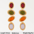 Boho Multicolor Beaded Crystal Dangle Earrings - Piña Colada