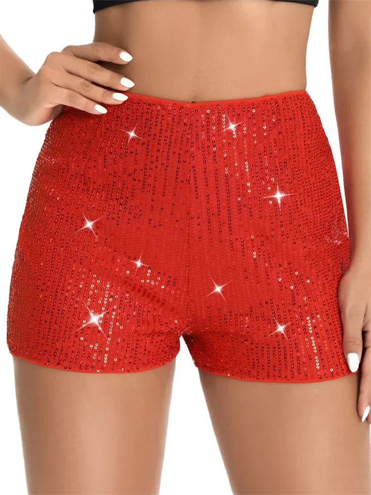 Women’s Sparkly Sequin Party Shorts - Piña Colada