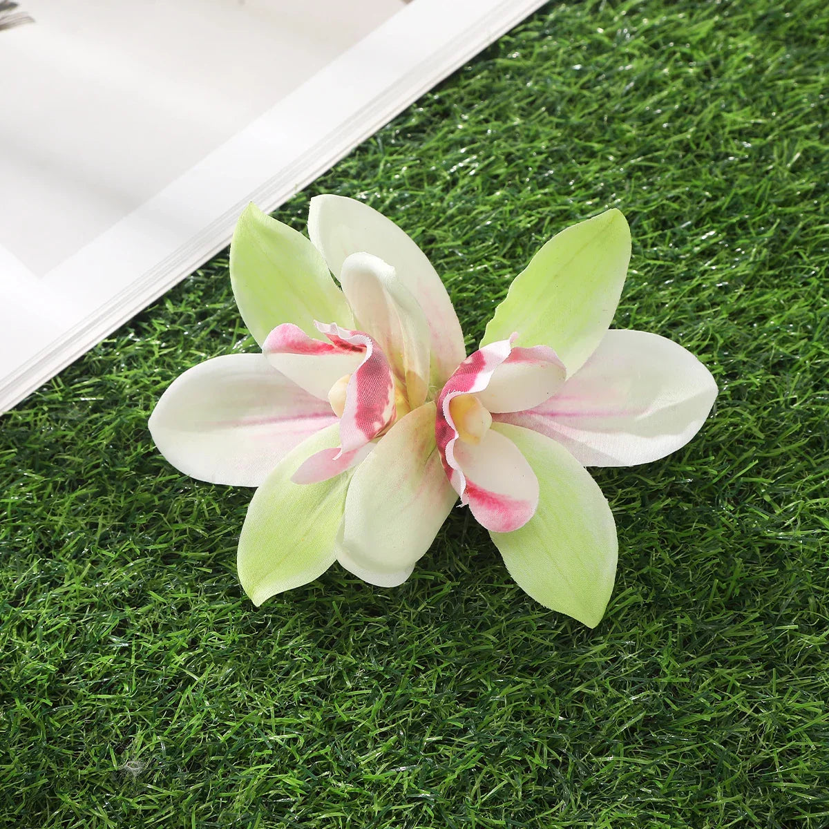 Orchid Flowers Hair Clips - Piña Colada