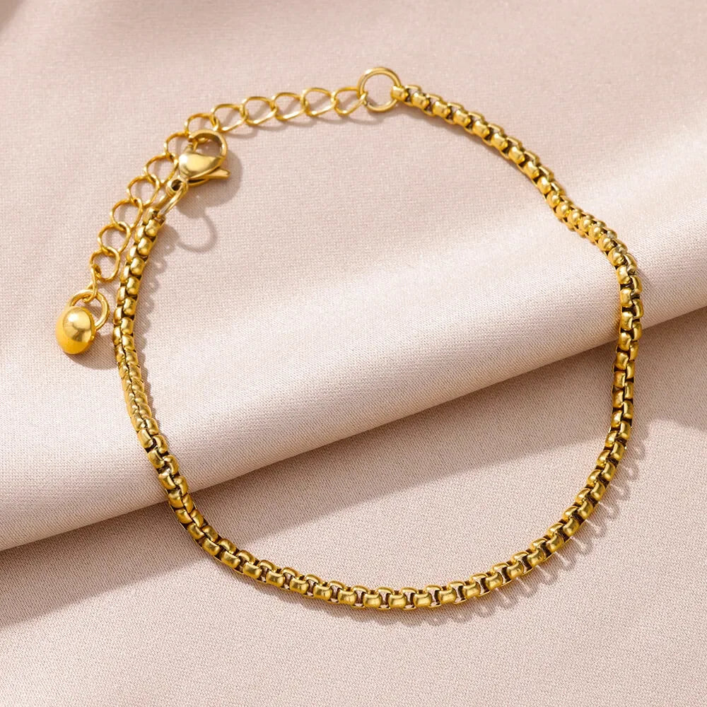 Stainless Steel Gold-Plated Anklet for Women - Piña Colada