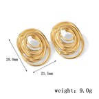 Stainless Steel Oval Line Stud - Piña Colada