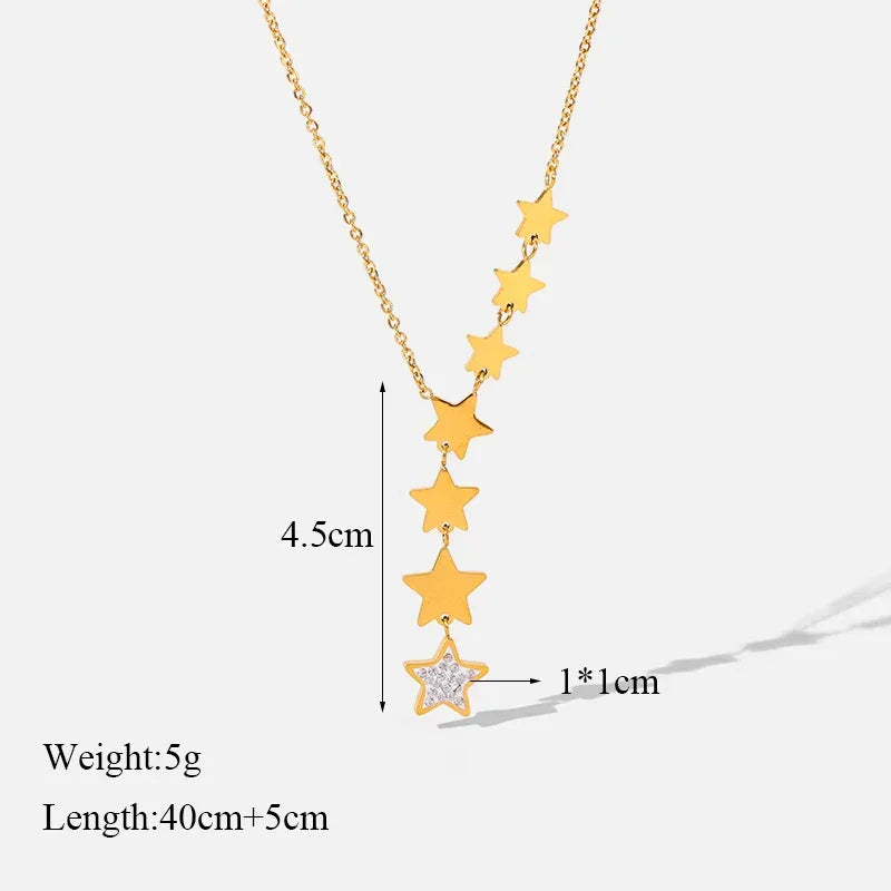 Trendy Stainless Steel Ball Pendant Necklace for Women - Piña Colada