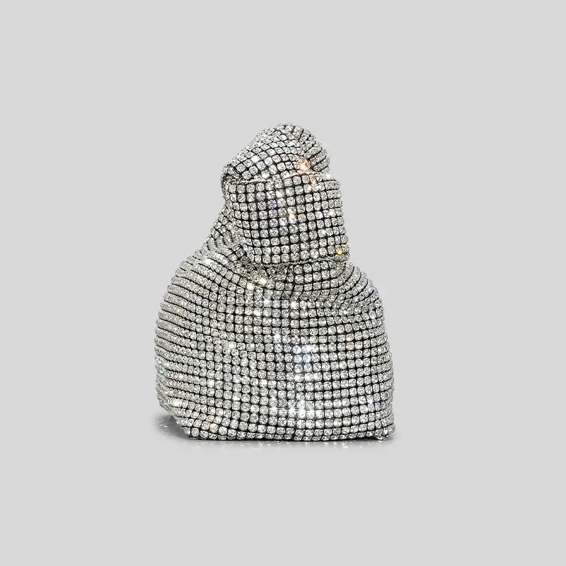 Luxury Rhinestone Knot Handle Evening Bag - Piña Colada