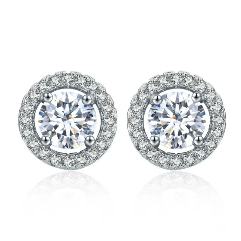 Crystal Zircon Stud Earrings - Piña Colada