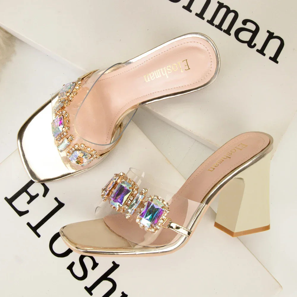 Metal Crystal Sandals - Piña Colada