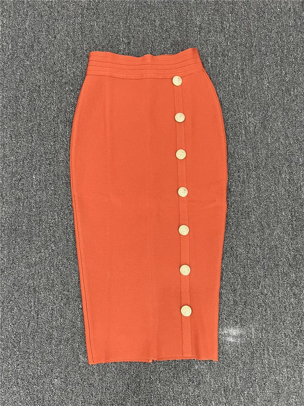 Elastic Bodycon Mid Bandage Skirt - Piña Colada