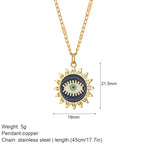 Gold Pendant Long Stainless Steel Chains - Piña Colada