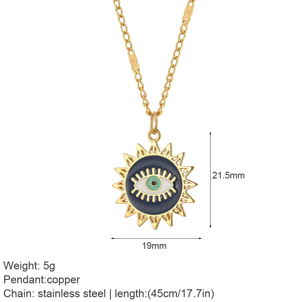 Gold Pendant Long Stainless Steel Chains - Piña Colada