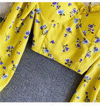 Floral Print Chiffon Top High Waist - Piña Colada