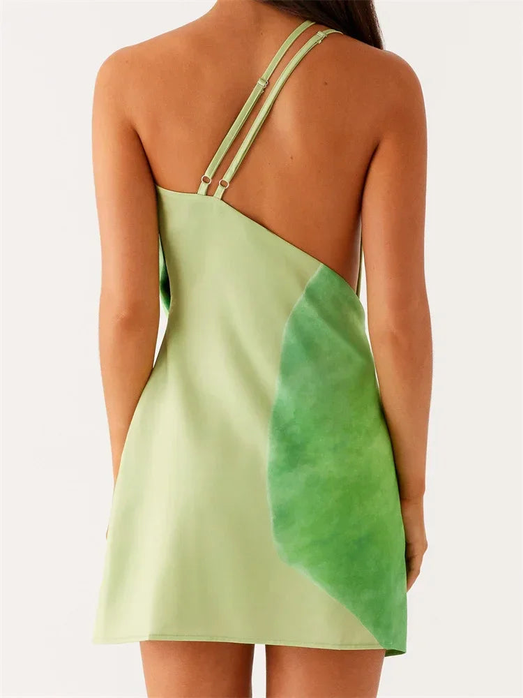 Sleeveless Spaghetti Strap Mini Dresses - Piña Colada