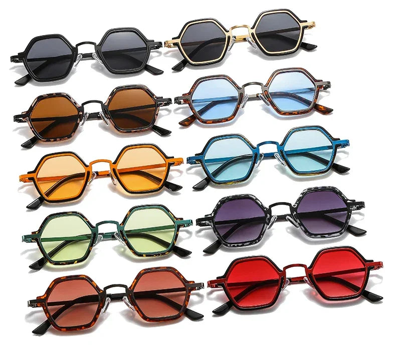 Retro Polygon Square Sunglasses - Piña Colada