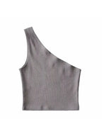 One Shoulder Cropped Tank - Piña Colada