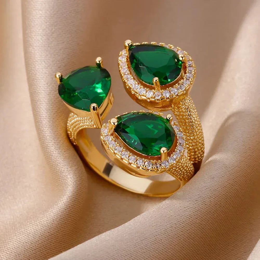 Stainless Steel Green Zircon - Piña Colada