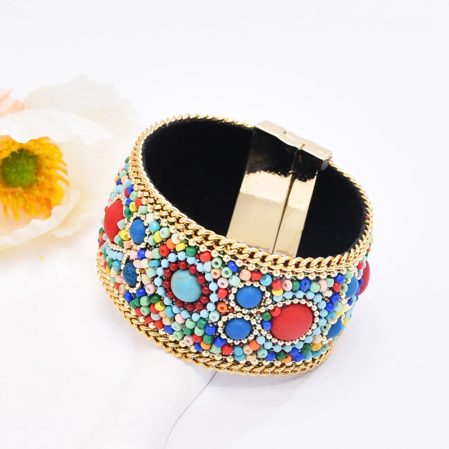 Turquoise Magnetic Snap Bracelet - Piña Colada