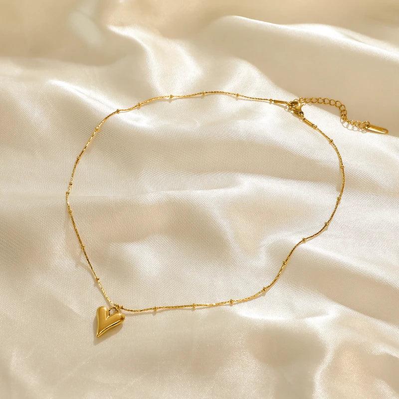 Trendy Stainless Steel Ball Pendant Necklace for Women - Piña Colada