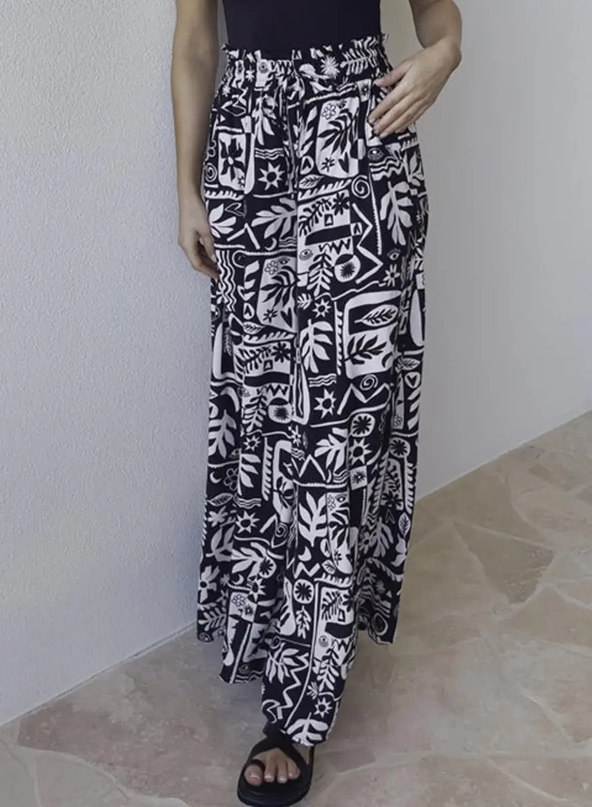 Casual Pants Baggy High-waisted - Piña Colada