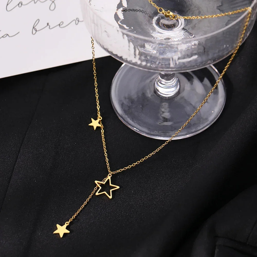 Stainless Steel Stars Necklace - Piña Colada