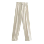 Office Wear Straight Pants - Piña Colada
