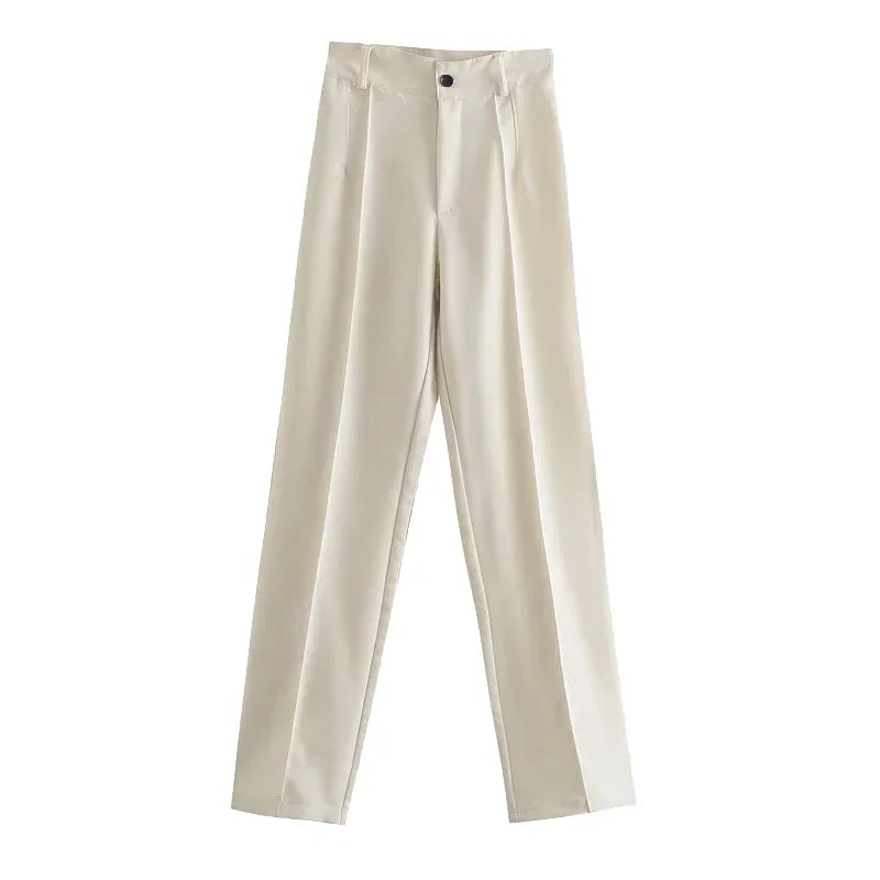 Office Wear Straight Pants - Piña Colada