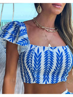 SupBora A-Line Ruched Vacation Dress Set – Summer 2025 - Piña Colada