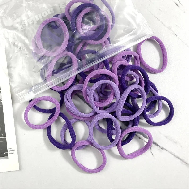 50PCS Elastic Hair Bands Set - Piña Colada