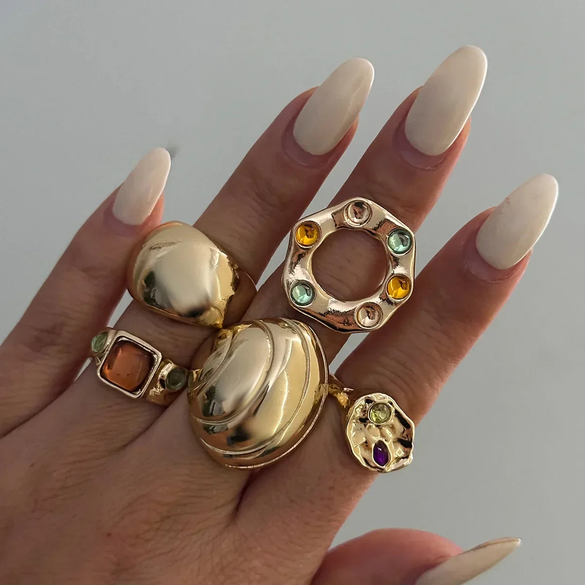 5Pcs/Set Vintage Irregular Metal - Piña Colada