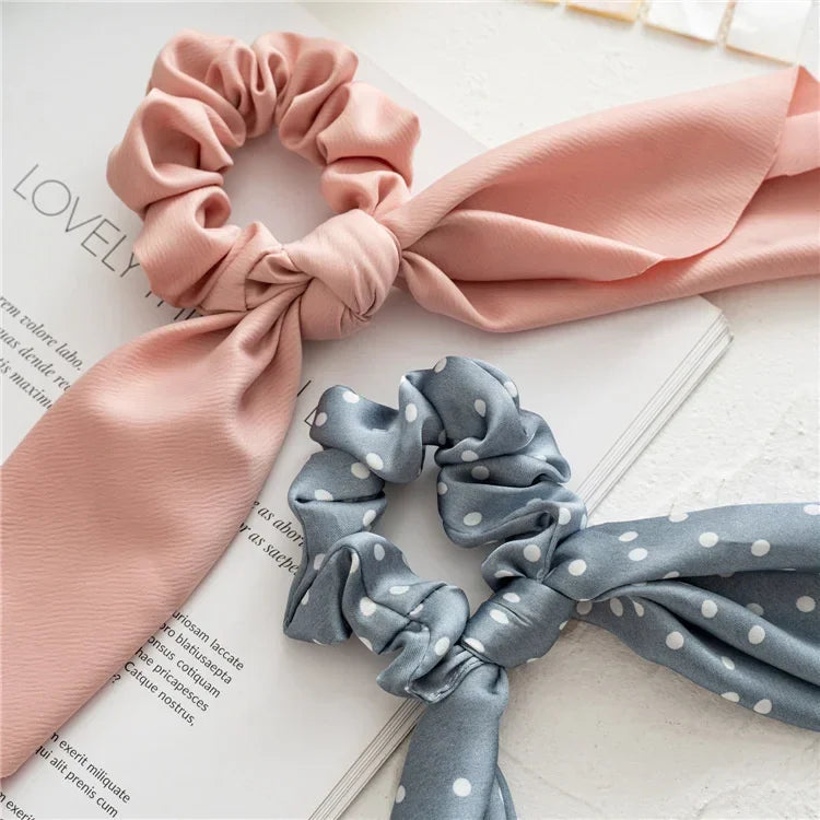 Print Bow Satin Long Ribbon - Piña Colada
