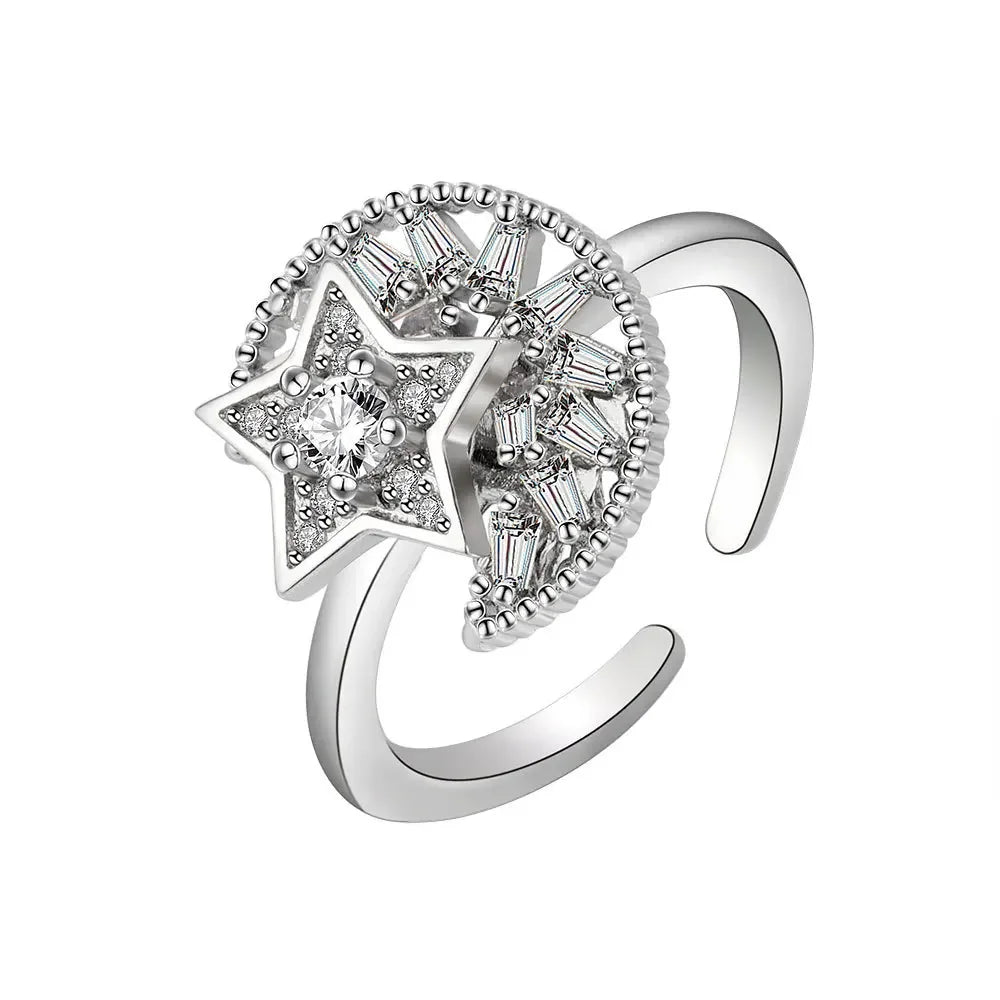 Spinner Ring Crystal Flower - Piña Colada