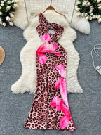 Hollow Out Shoulder Long Dress - Piña Colada