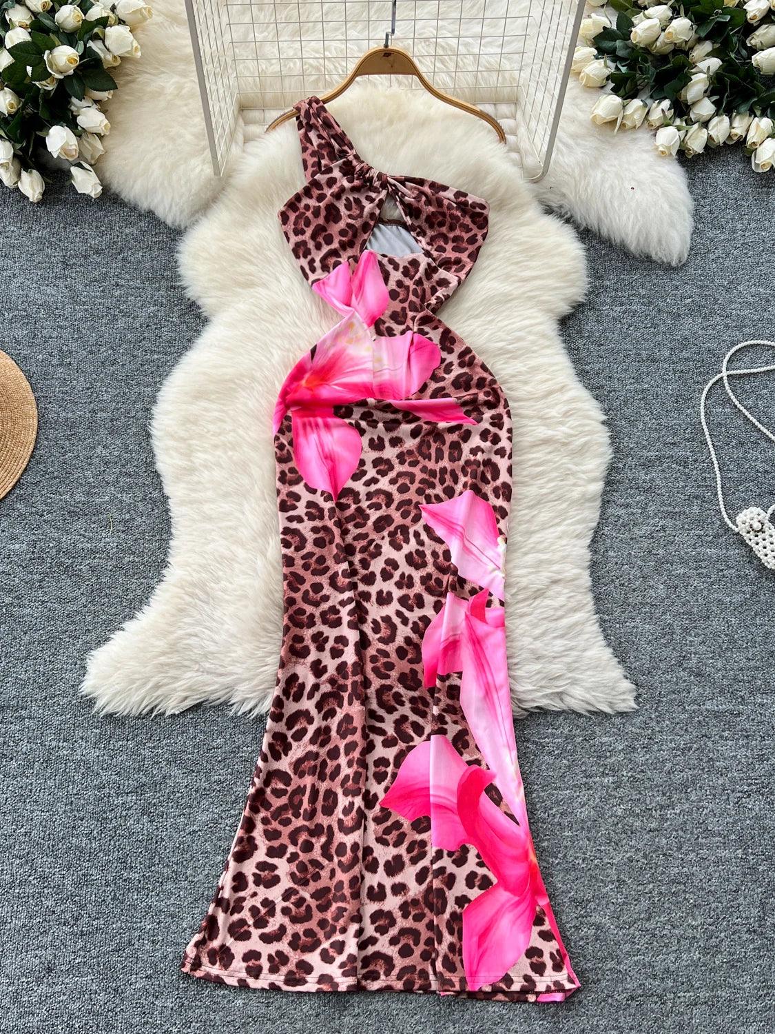 Hollow Out Shoulder Long Dress - Piña Colada