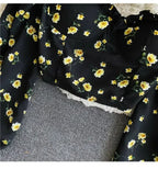 Floral Print Chiffon Top High Waist - Piña Colada
