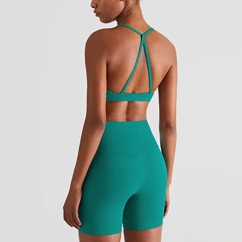 Yoga Shorts Sets High Waist Shorts Breathable