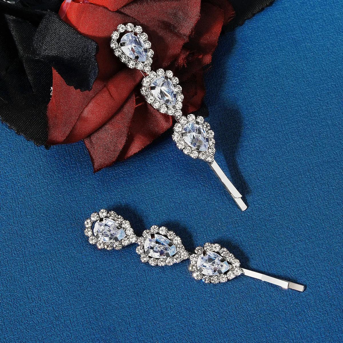 Clear Crystal Hair Pins - Piña Colada