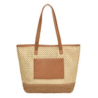 Women Straw Crochet Beach Handbag - Piña Colada
