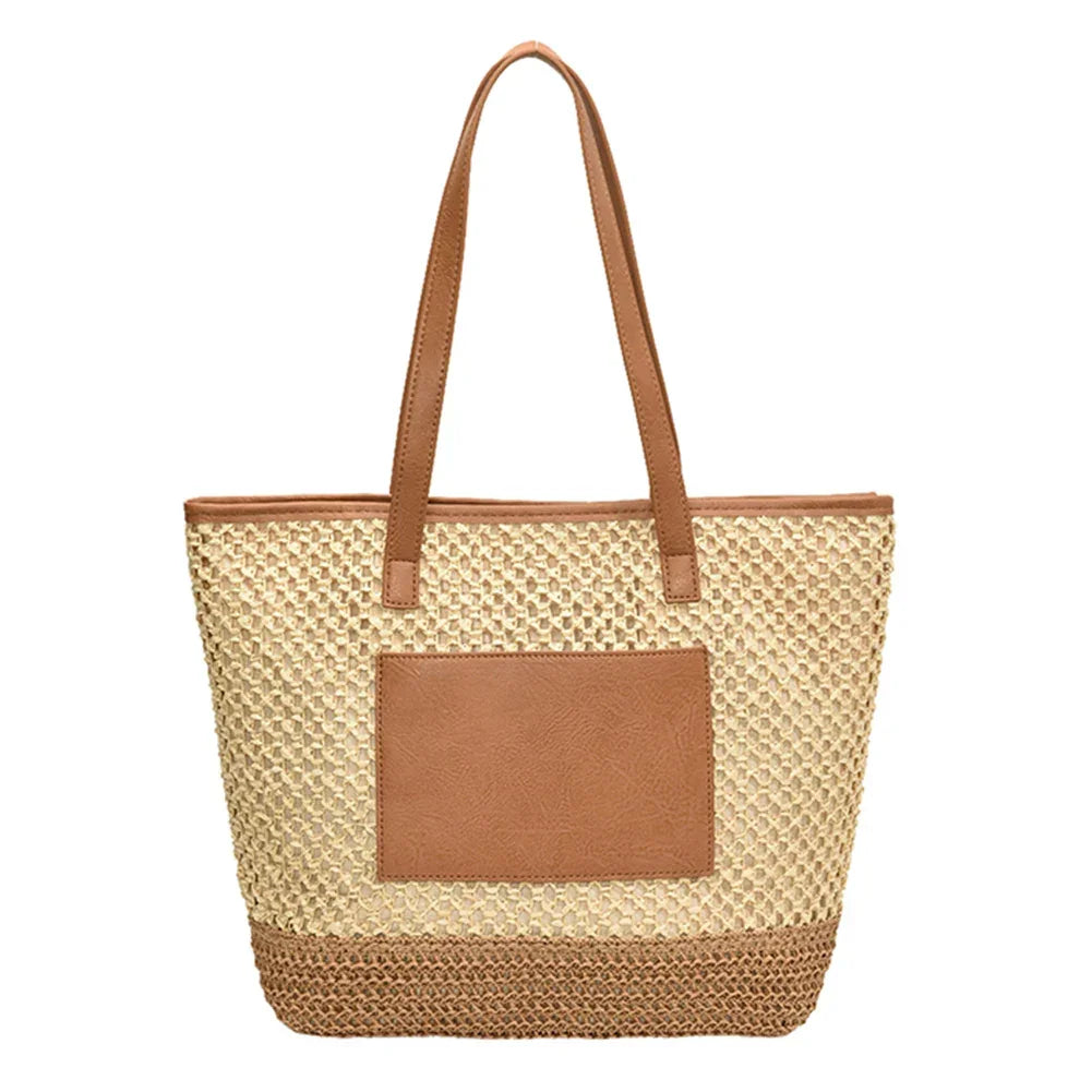 Women Straw Crochet Beach Handbag - Piña Colada
