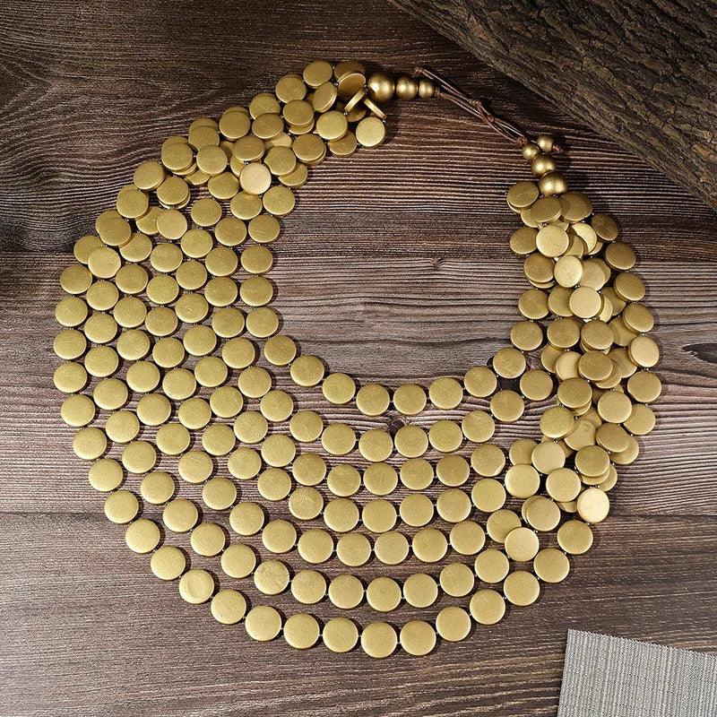 Multi-color Necklace Wooden - Piña Colada