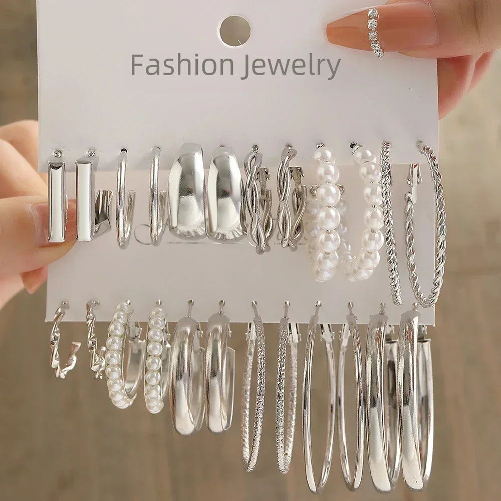 24 Pcs Vintage Silver Color Earrings - Piña Colada