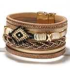 Handwoven Leather Bracelet - Piña Colada
