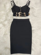 V-Neck Appliqué Mini Dress – Sleek & Sexy Summer Style - Piña Colada