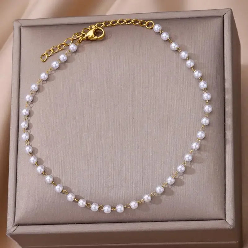 Stainless Steel Gold-Plated Anklet for Women - Piña Colada