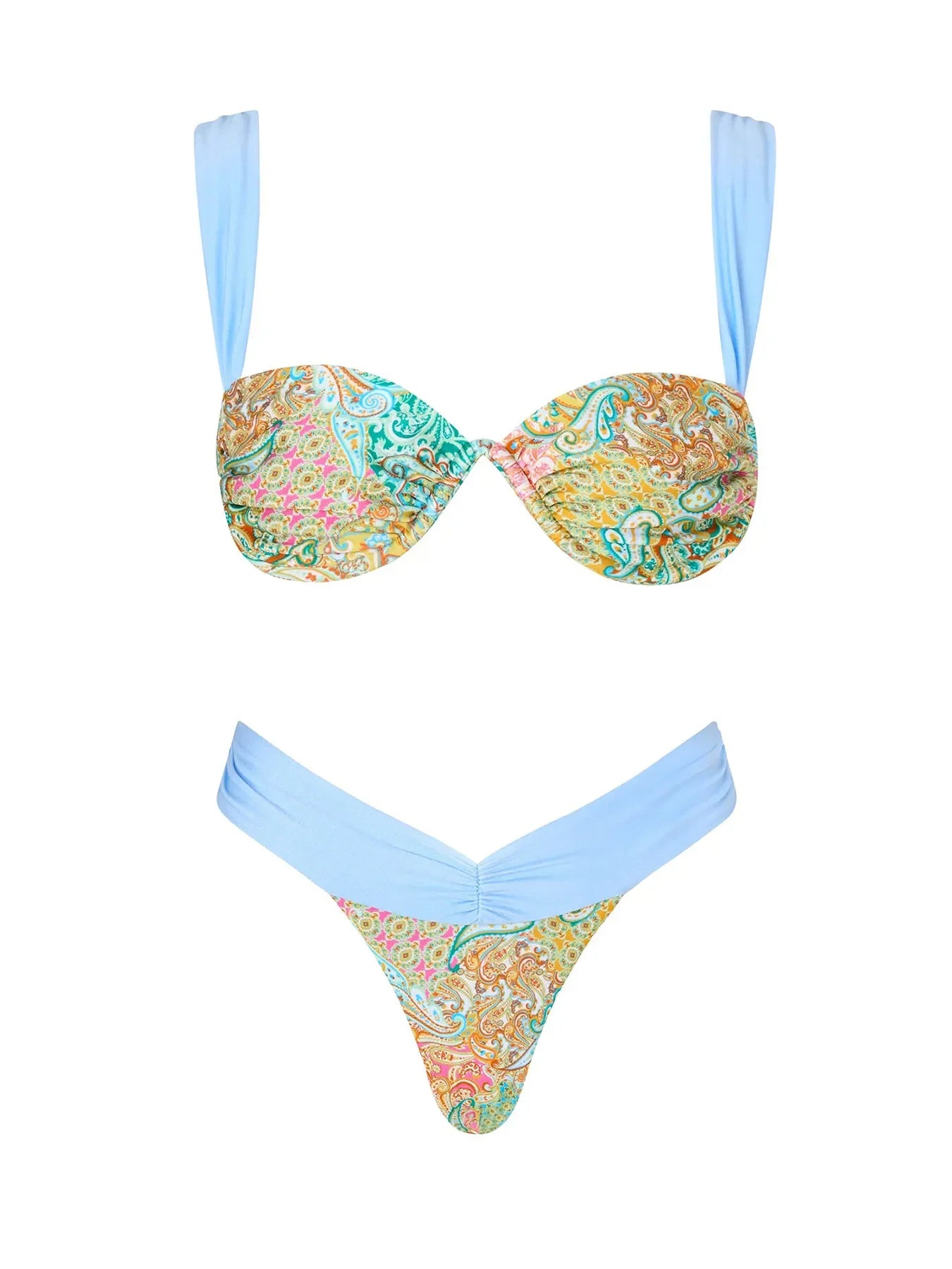Trend Triangle Stripped Swimsuit - Piña Colada