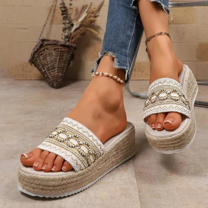 Sandals Bohemian Handmade Platform Shoes - Piña Colada