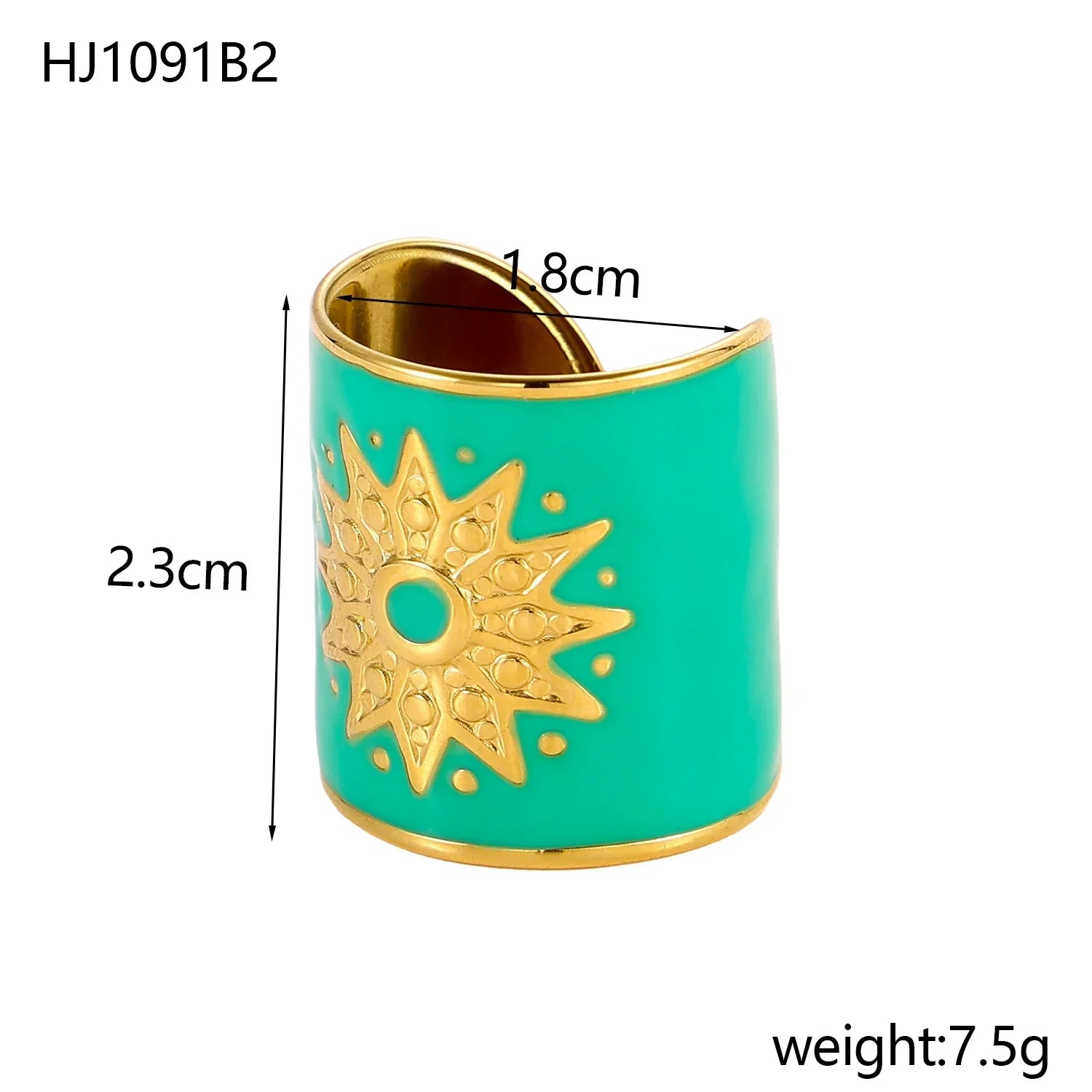 Elegant Rings Stainless Steel Muti Color Sun - Piña Colada