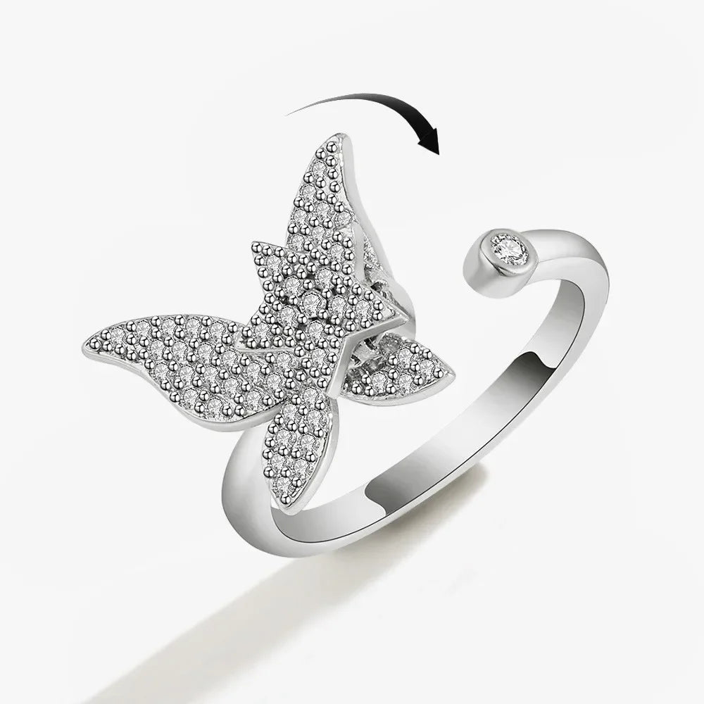 Spinner Ring Crystal Flower - Piña Colada