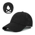 Caps Cross Ponytail Hat Mesh Quick-Drying
