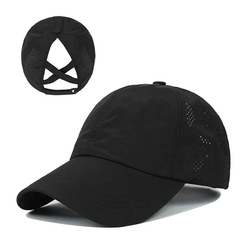 Caps Cross Ponytail Hat Mesh Quick-Drying