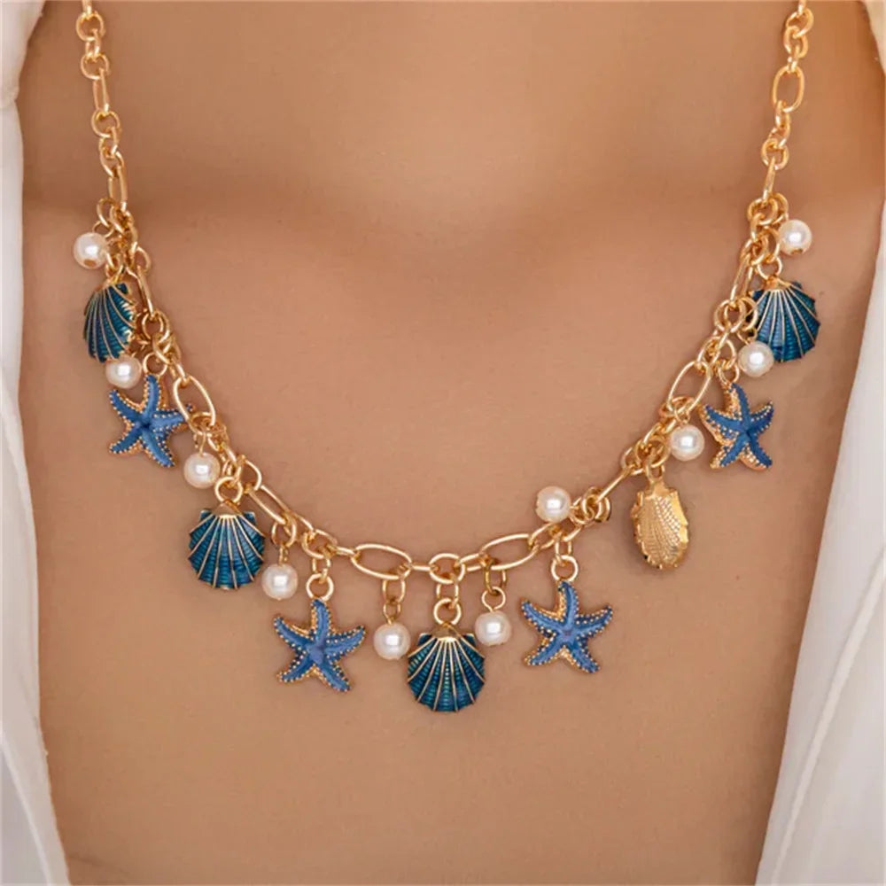 Starfish Scallops Pendant - Piña Colada