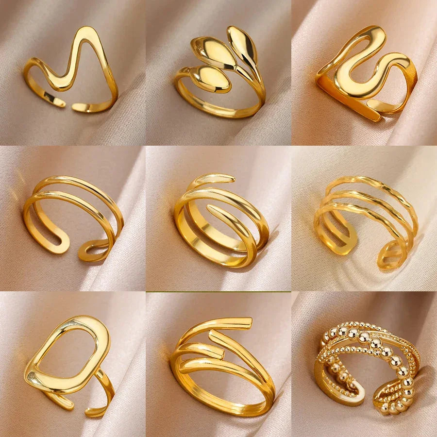 Stainless Steel Rings for Women Gold - Piña Colada