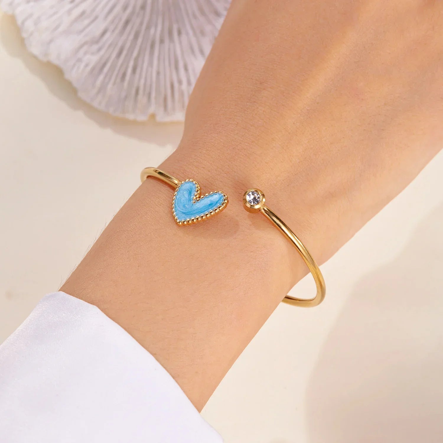 Stainless Steel Love Heart Shape - Piña Colada