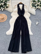 Backless Jumpsuits Women Halter Lace Up - Piña Colada